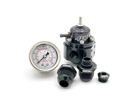 AEM 25-302BK Fuel Pressure Regulator (+Pressure Gauge and AN10 Fittings)