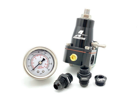 AEROMOTIVE 13136 Fuel Pressure Regulator (+Pressure Gauge and AN6 Fittings)