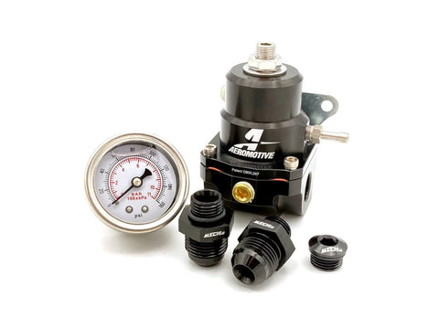 AEROMOTIVE 13138 Fuel Pressure Regulator (+Pressure Gauge and AN8 Fittings)