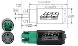 AEM 50-1215 340lph E85-Compatible High Flow In-Tank Fuel Pump with Hooks